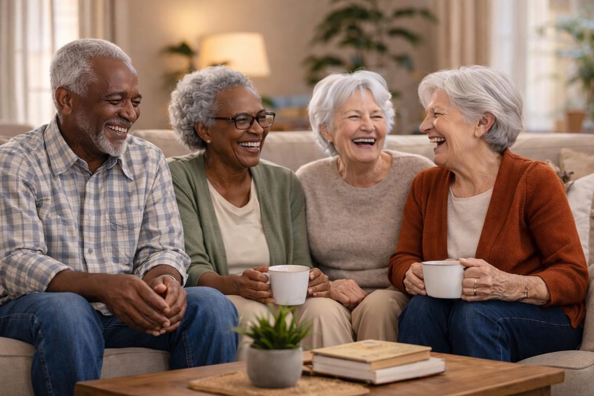 Seniors enjoying activities together